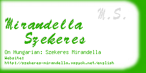 mirandella szekeres business card
